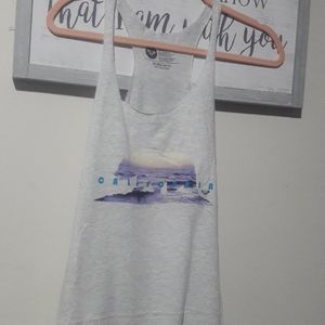 Roxy California Ocean Bear Tank Top Medium Gray